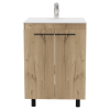 Khari 24" Floor Cabinet, Double Door, Two Shelves -Light Oak