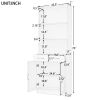Bathroom Storage Cabinet, Cabinet with Two Doors and Drawers, Adjustable Shelf, Three-layer Open Shelf, MDF Board, Black