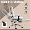 Vinsetto Microfibre Executive Massage Office Chair, Computer Desk Chair, Heated Reclining Chair with Footrest, Double-tier Padding, Swivel Wheels